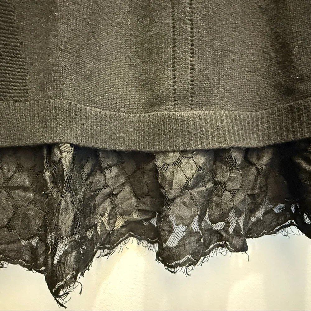 Autumn Cashmere Black Sweater with Lace Detail - Picture 3 of 4